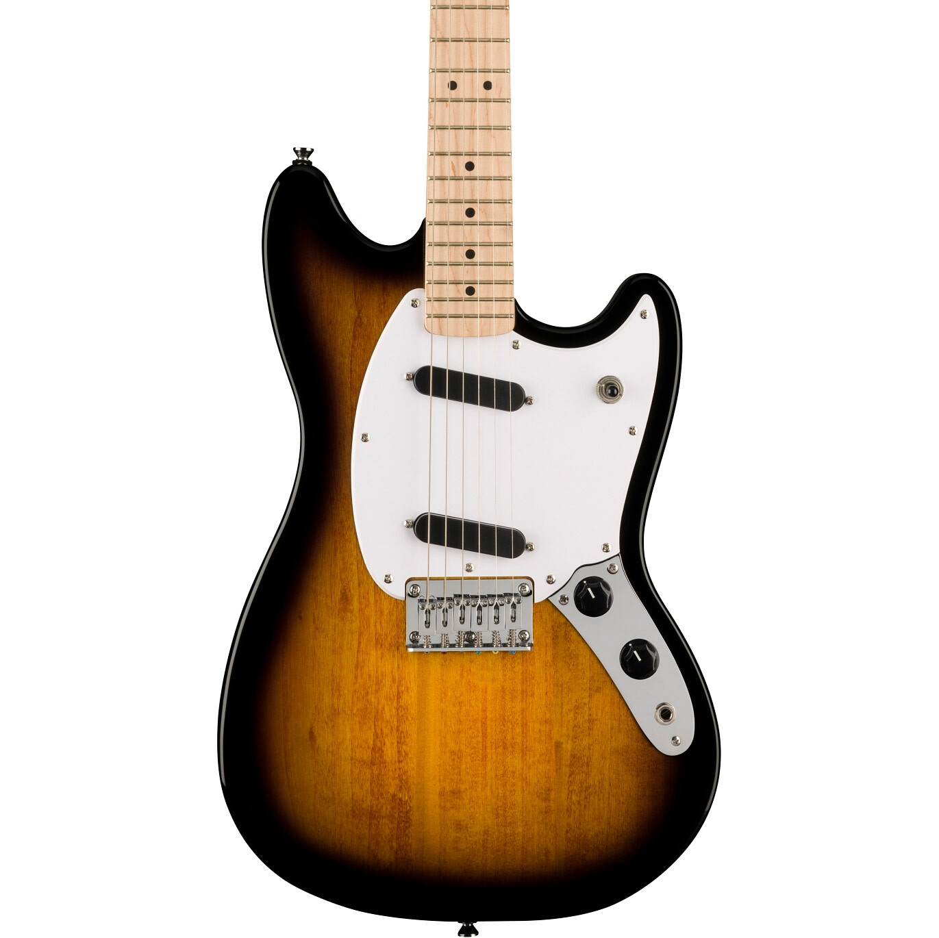 Squier Sonic Mustang Electric Guitar, Maple Fingerboard, 2-Color Sunburst