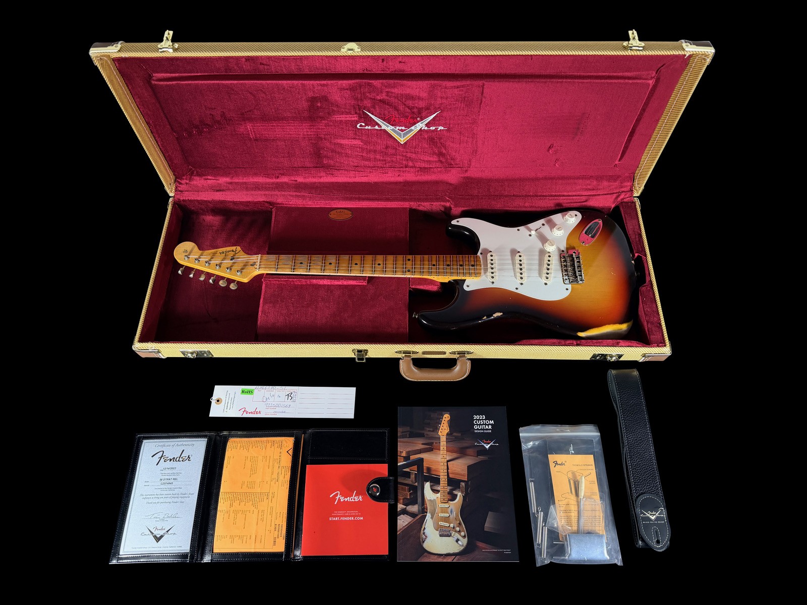2023 FENDER STRATOCASTER ’58 CUSTOM SHOP 1958 REISSUE STRAT RELIC CHOCOLATE 3TSB
