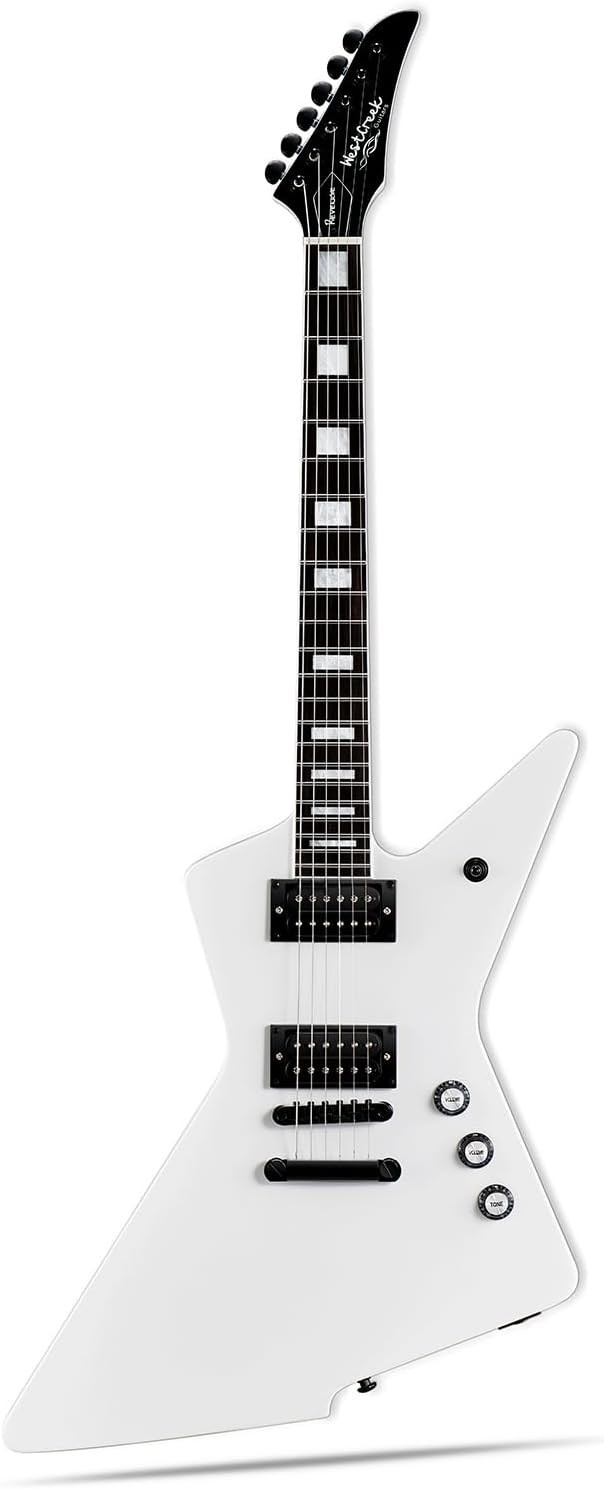 WestCreek Revenge Solid Body Electric Heavy Metal Guitar, White | Right Hande…