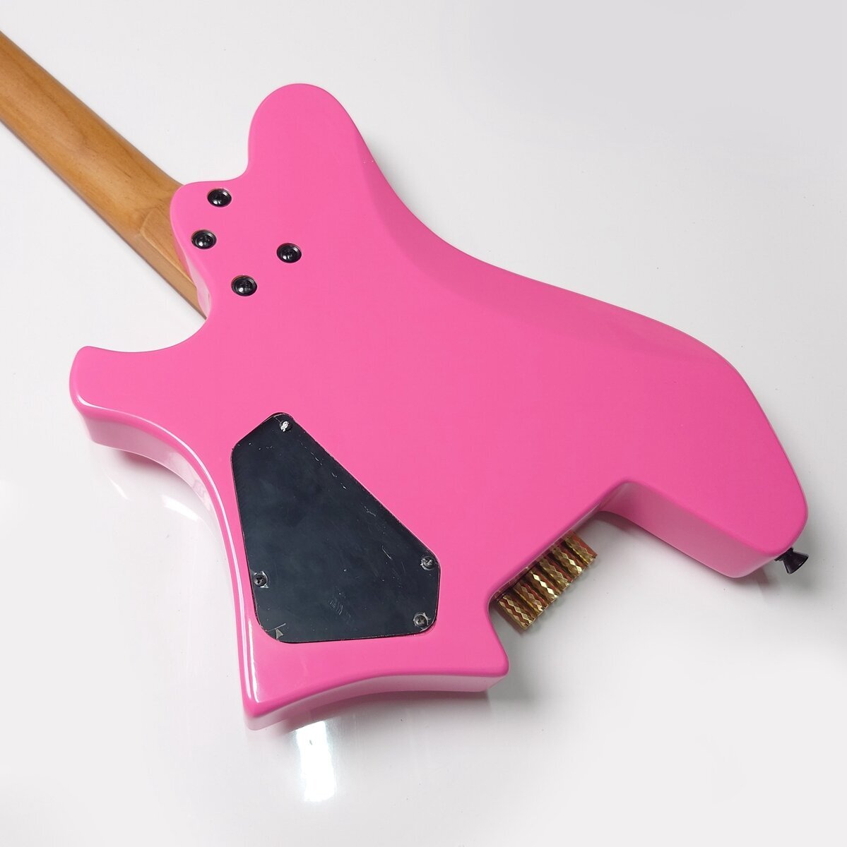 6-String Pink Headless Electric Guitar Solid ASH Wood 2 Pickups Maple Fretboard