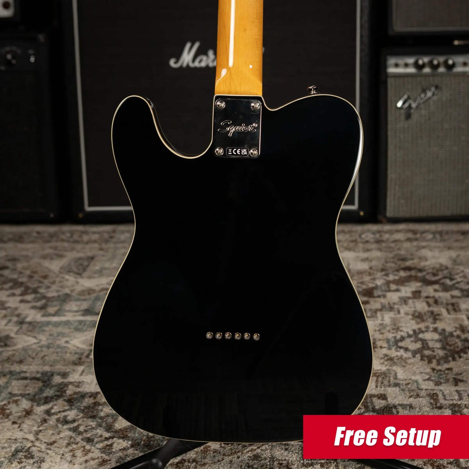 Squier Classic Vibe Baritone Custom Telecaster Electric Guitar – Black