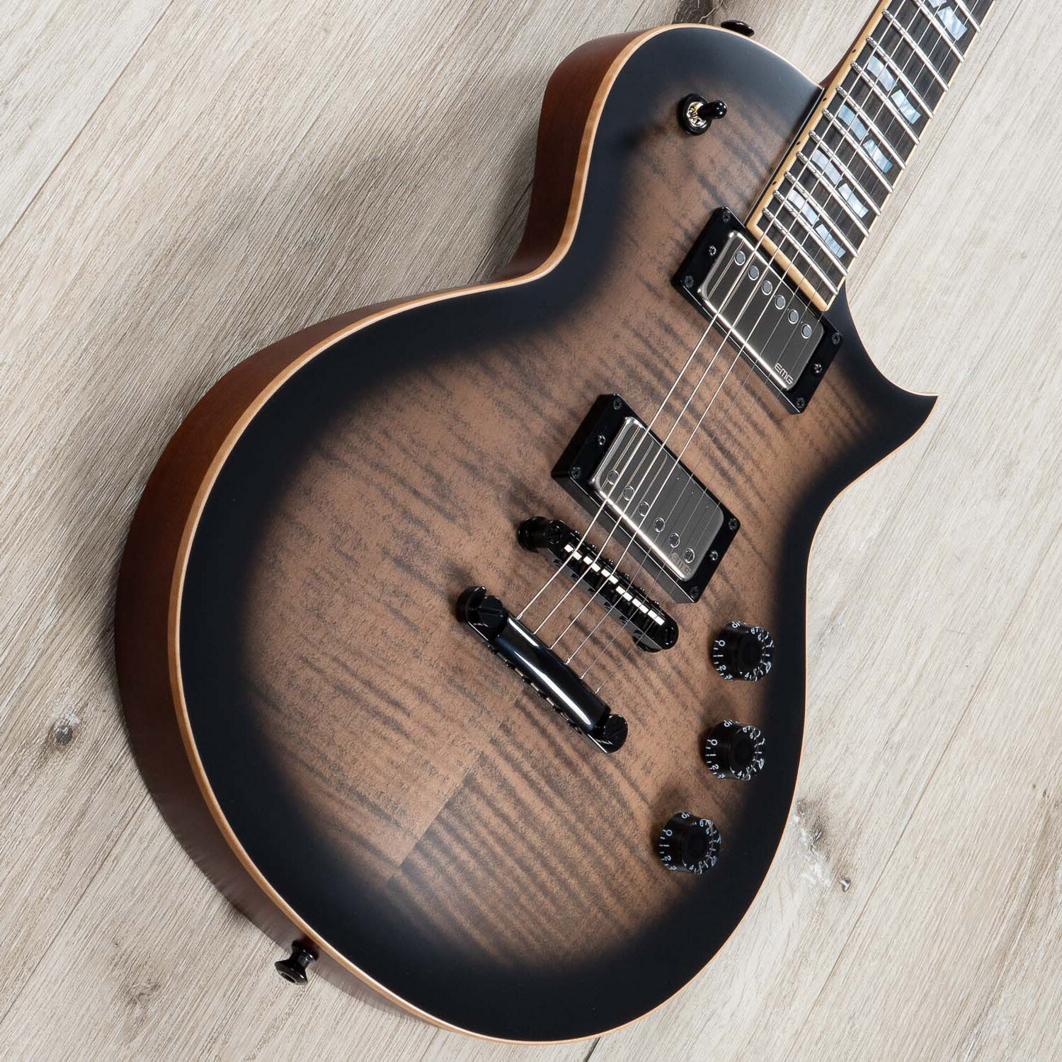 ESP USA Eclipse Guitar, Flame Maple Top, EMG 57 / 66, See Thru Black Sunburst