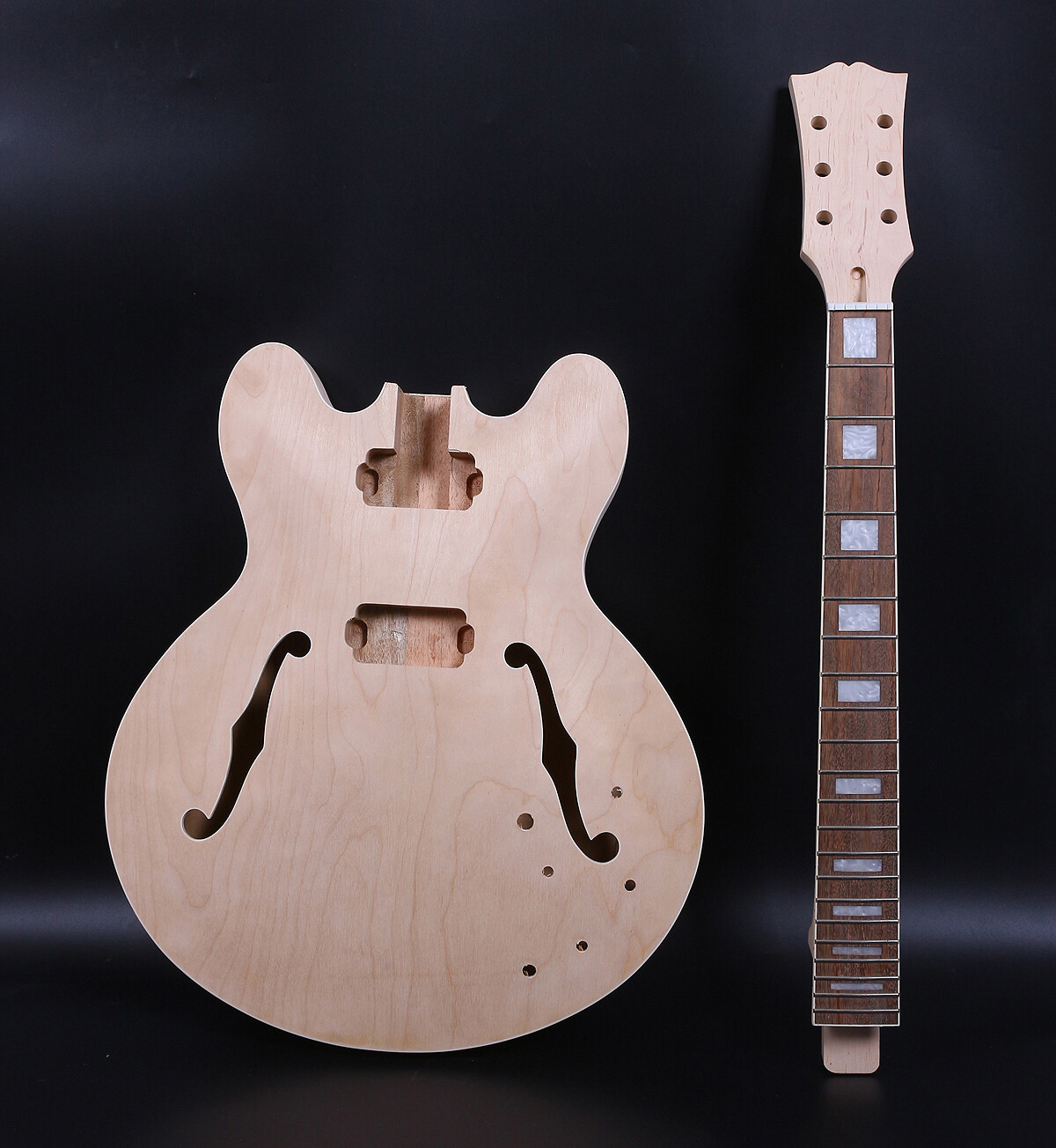 New Guitar Kit Guitar Neck 22fret 24.75 Inch Neck 335 Semi Hollow Guitar Body