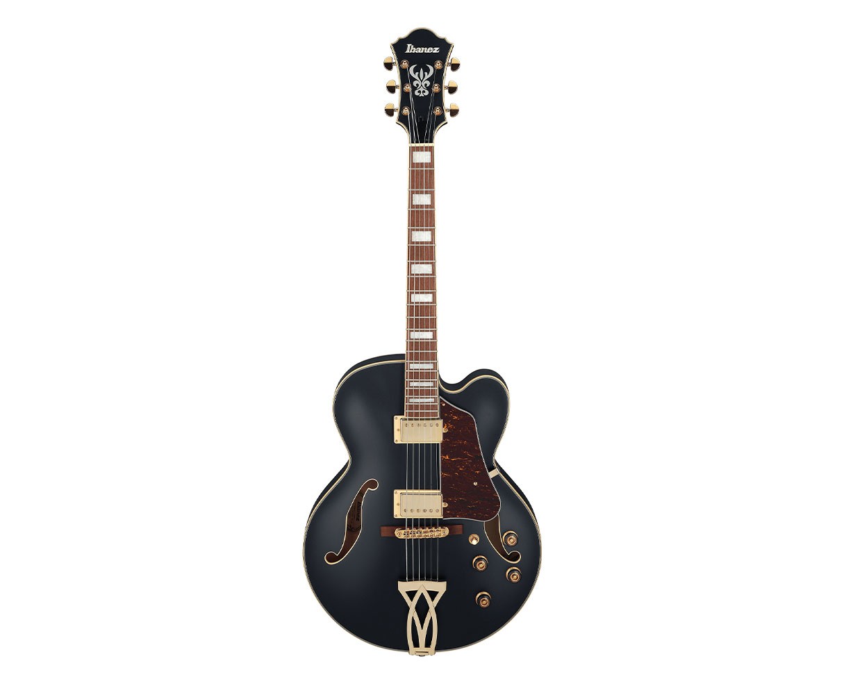 Used Ibanez AF75G-BKF Artcore Hollowbody Electric Guitar – Black Flat