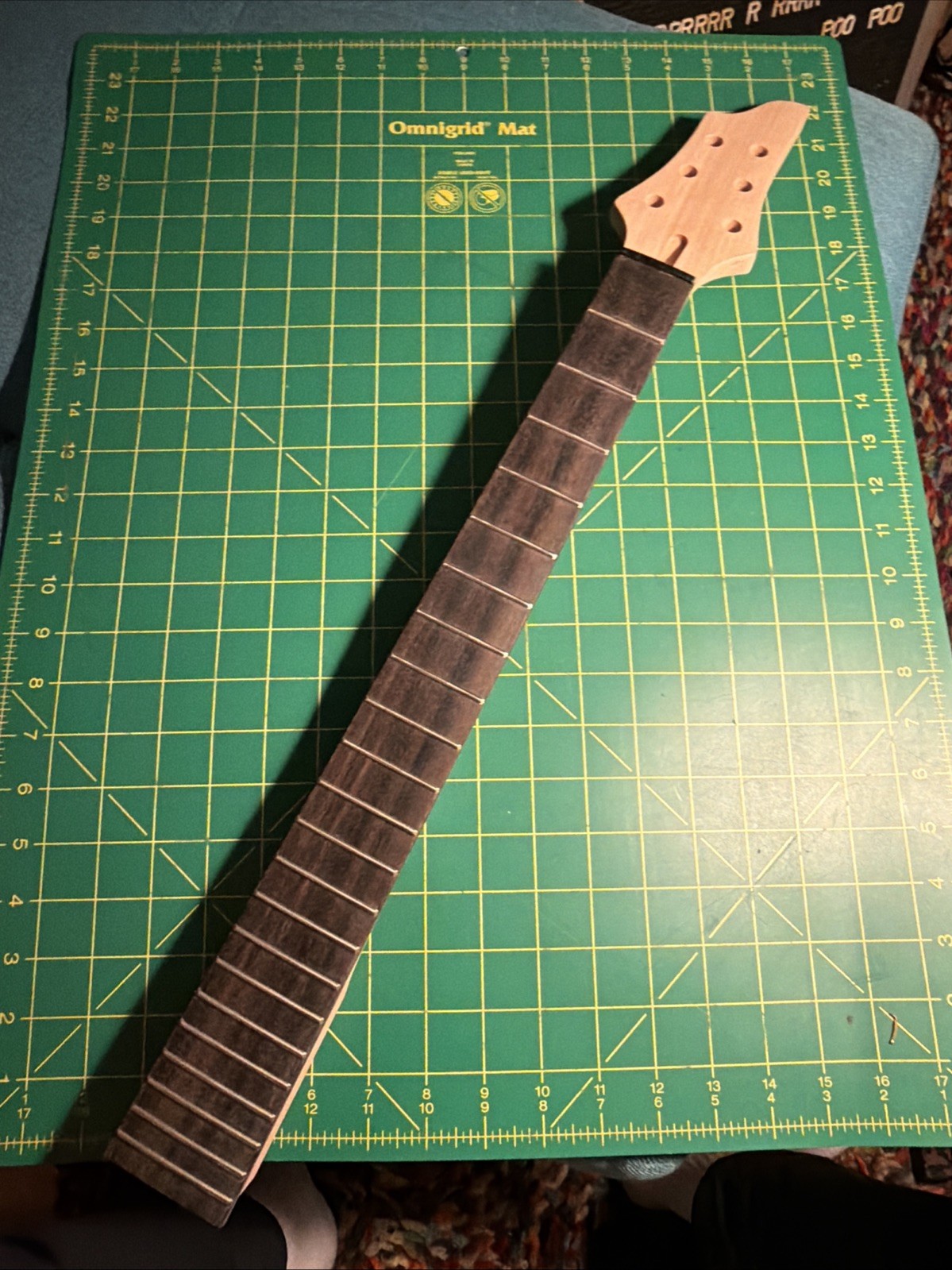 3×3 Blank Unused Custom Guitar Neck 22 Fret Rosewood Ebony No Inlays ￼