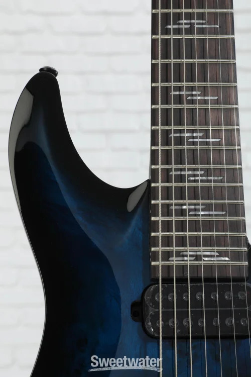 Schecter Omen Elite-7 Electric Guitar – See Thru Blue Burst
