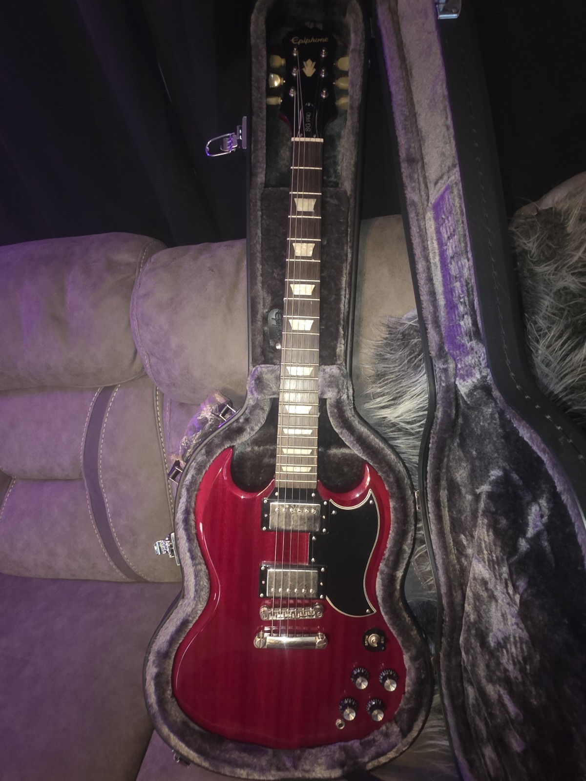 Epiphone SG Pro Red Solid Electric Guitar 6 String with Case