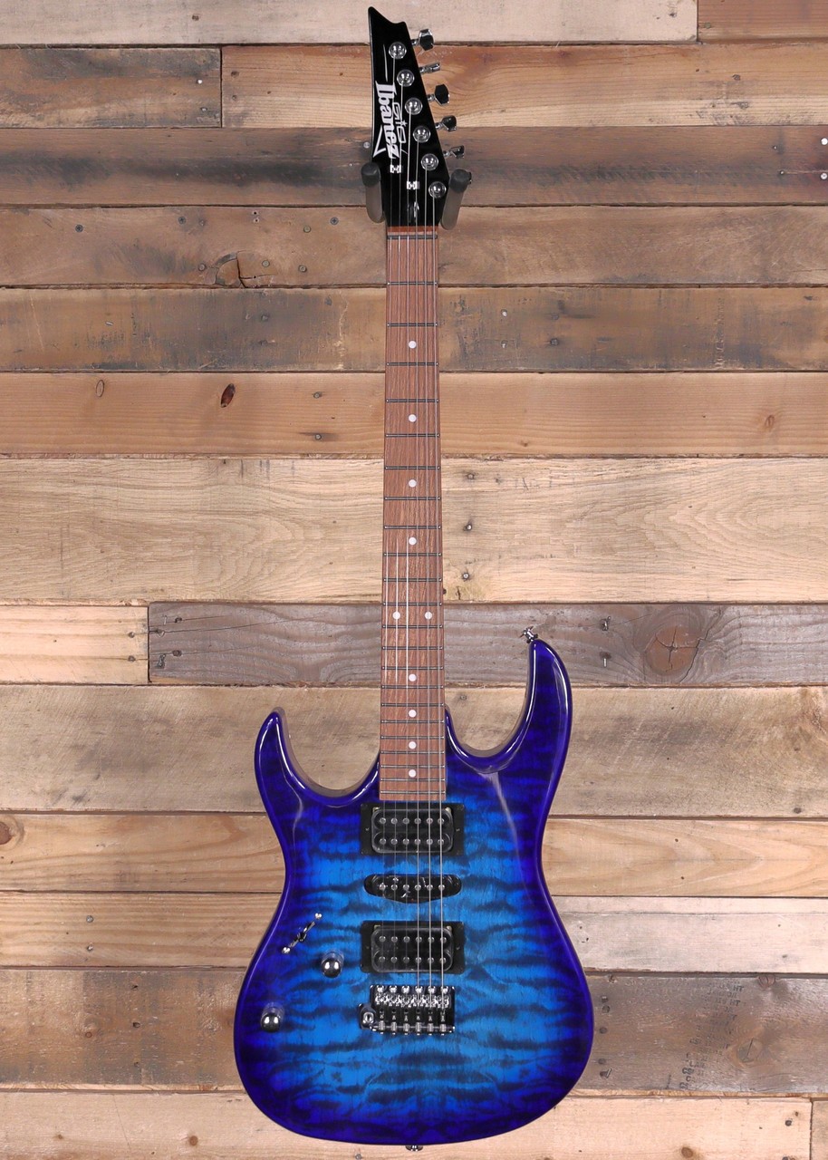 Ibanez GRX70QAL Left-Handed Electric Guitar Transparent Blue Burst