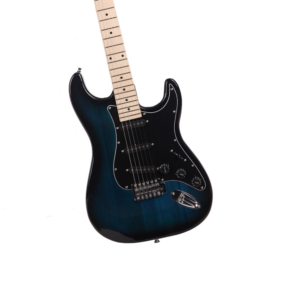 GST Electric Guitar Black Pickguard Navy Blue 6-String w/Strap Bag Amplifier Kit