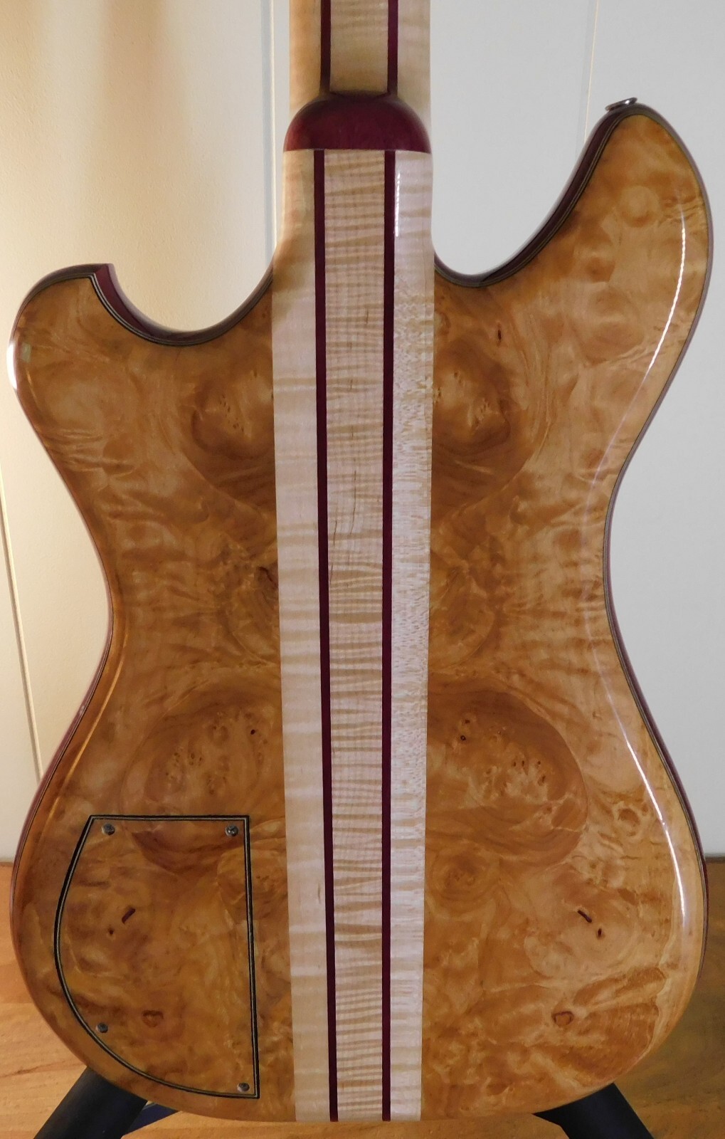 Bil Mitchell Tribute 2 Electric Guitar Maple Burl/Purpleheart !
