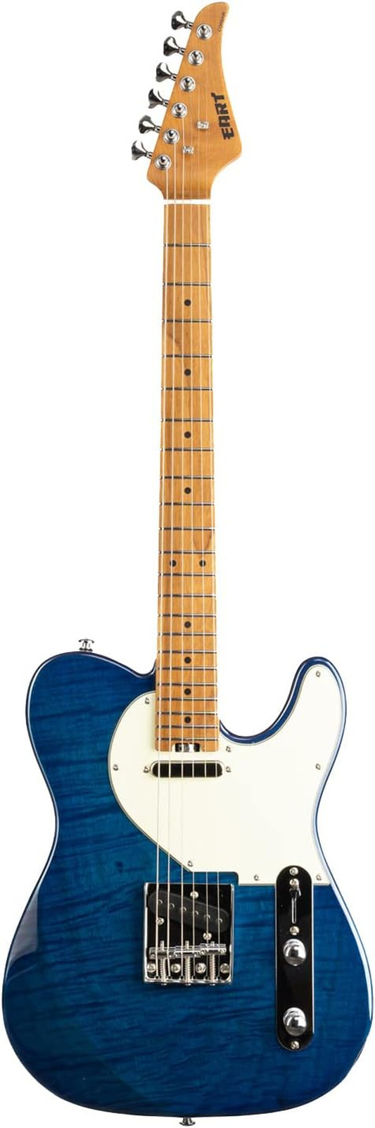 EART NK-C1 Electric Guitar Blue Flame Maple Roasted Neck Alnico Pickups 22 Frets