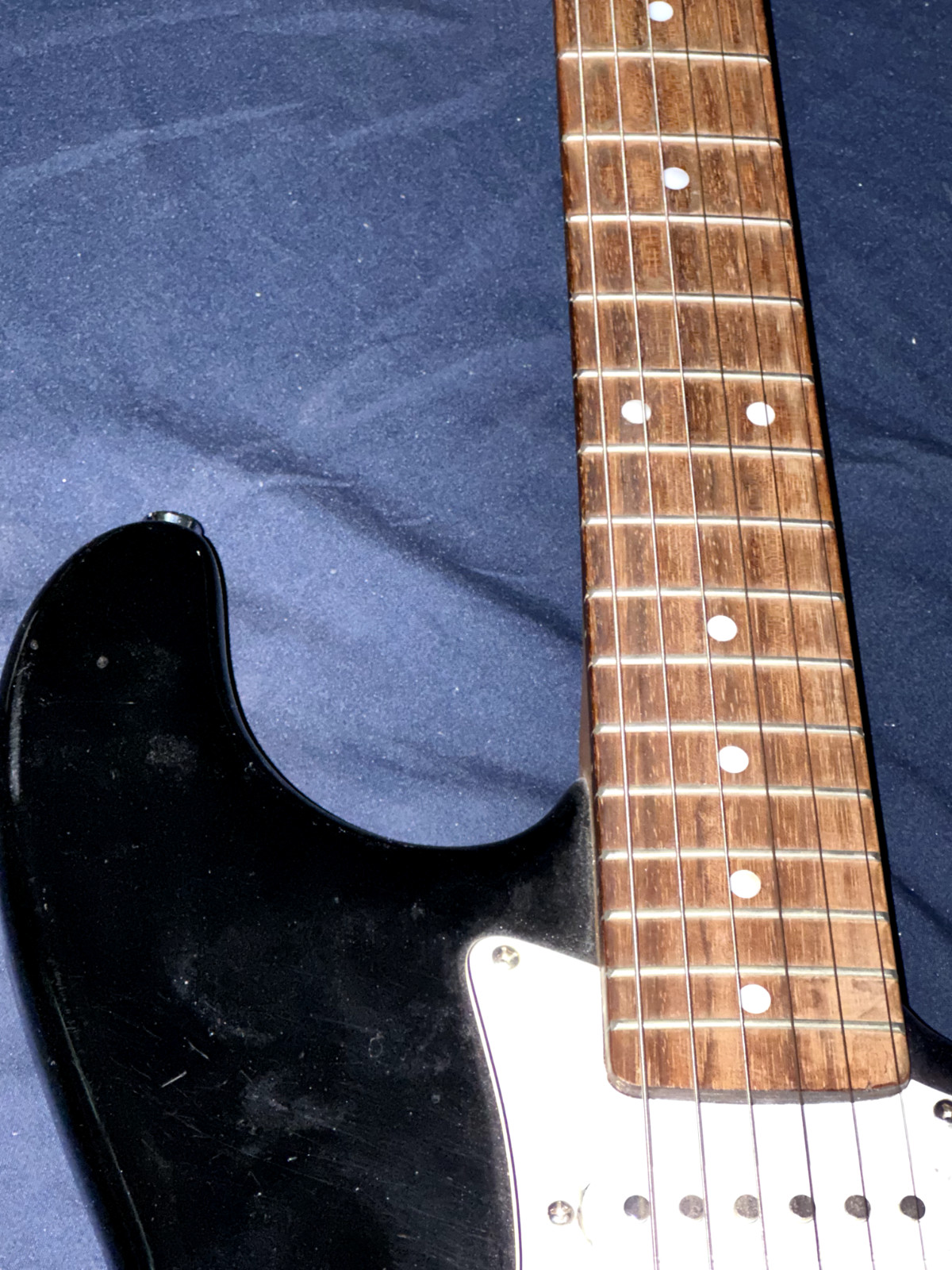 Johnson Electric Guitar Black & White 38 IN 6 String Right Handed Works Great
