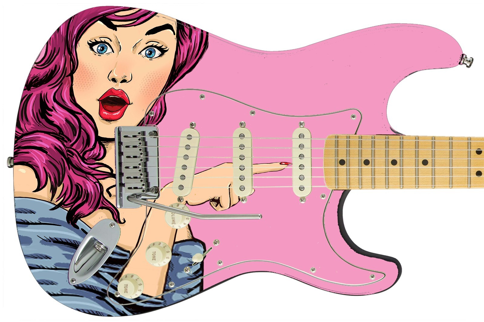 Guitar Wrap Skin Axe Re-Skin Pop Rock Biggest Fan Groupie Girl 1210