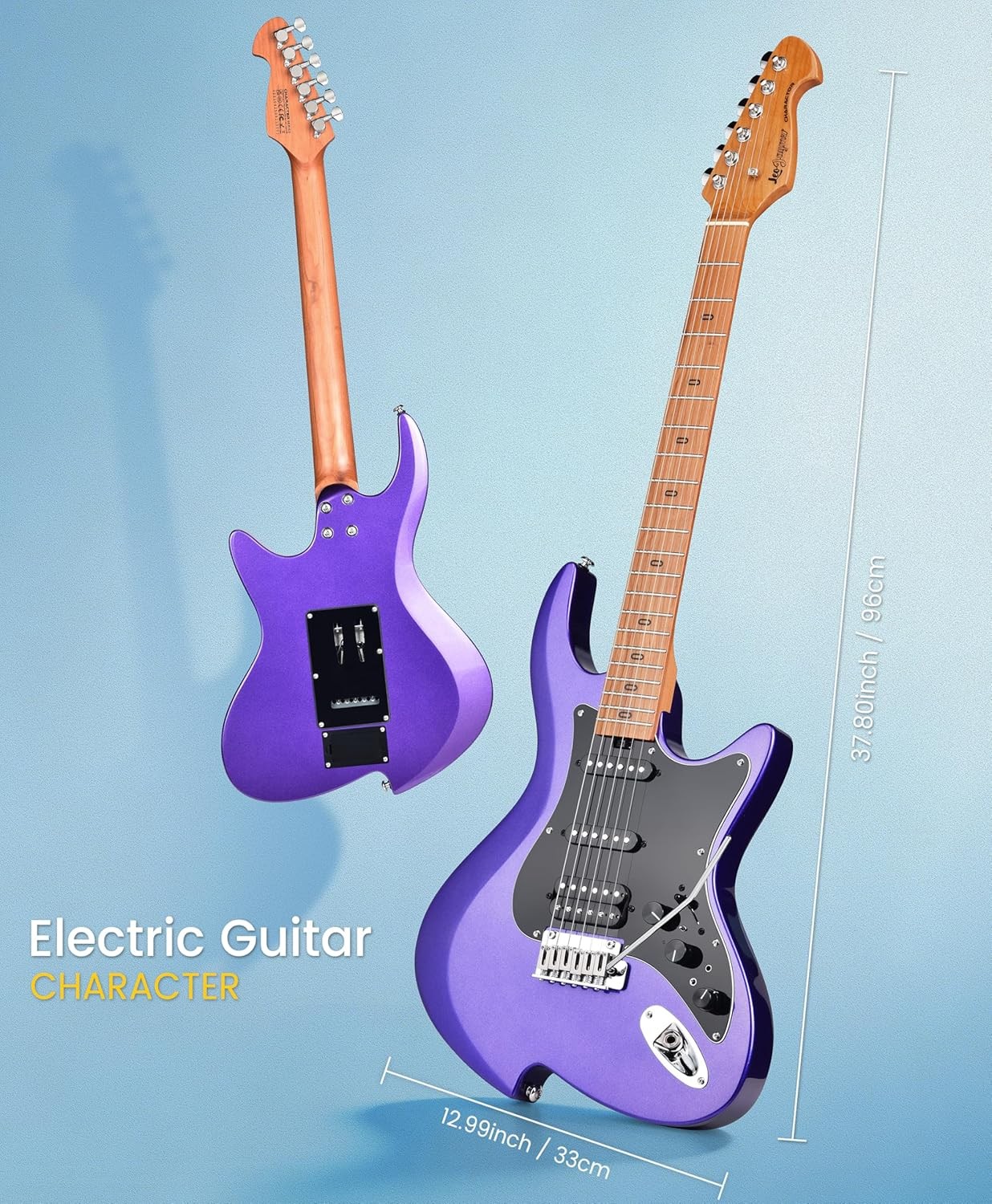 Leo Jaymz Character Series Electric Guitar SSH Active Effects Tremolo Purple