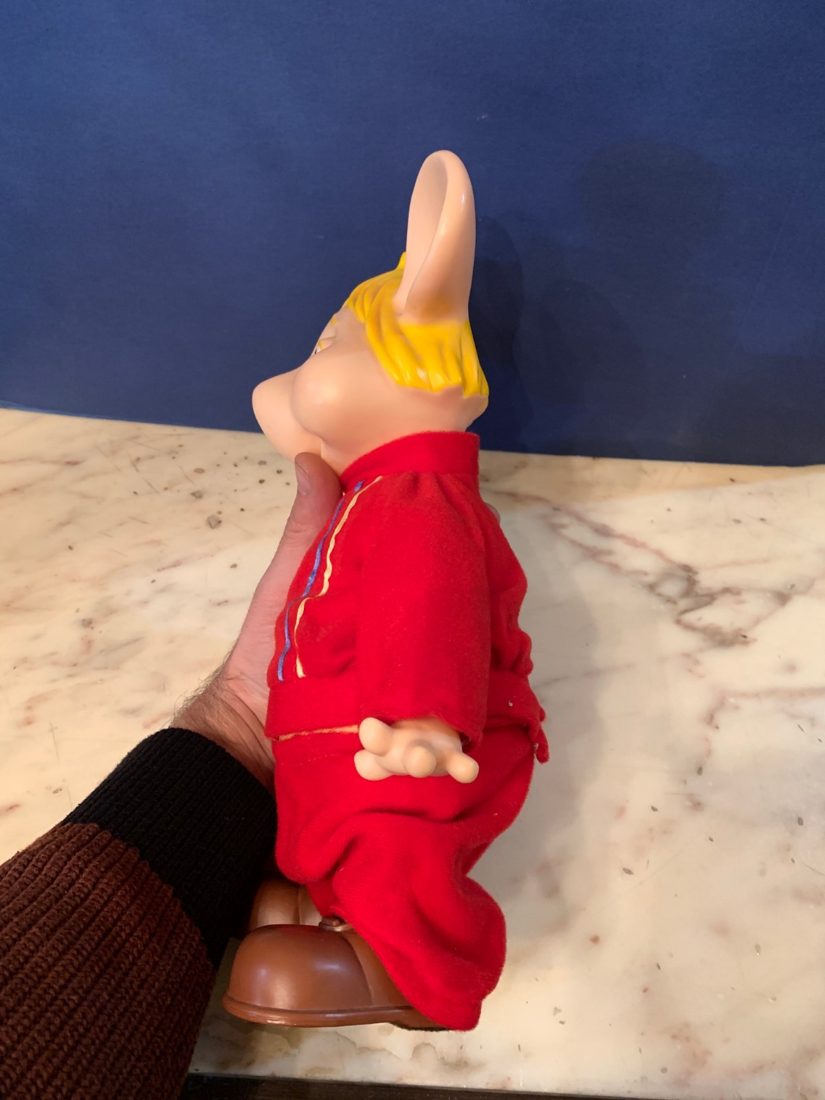 VINTAGE LARGE 13″ PLASTIC VINYL TOY TOPO GIGIO 1970s italocremona italy