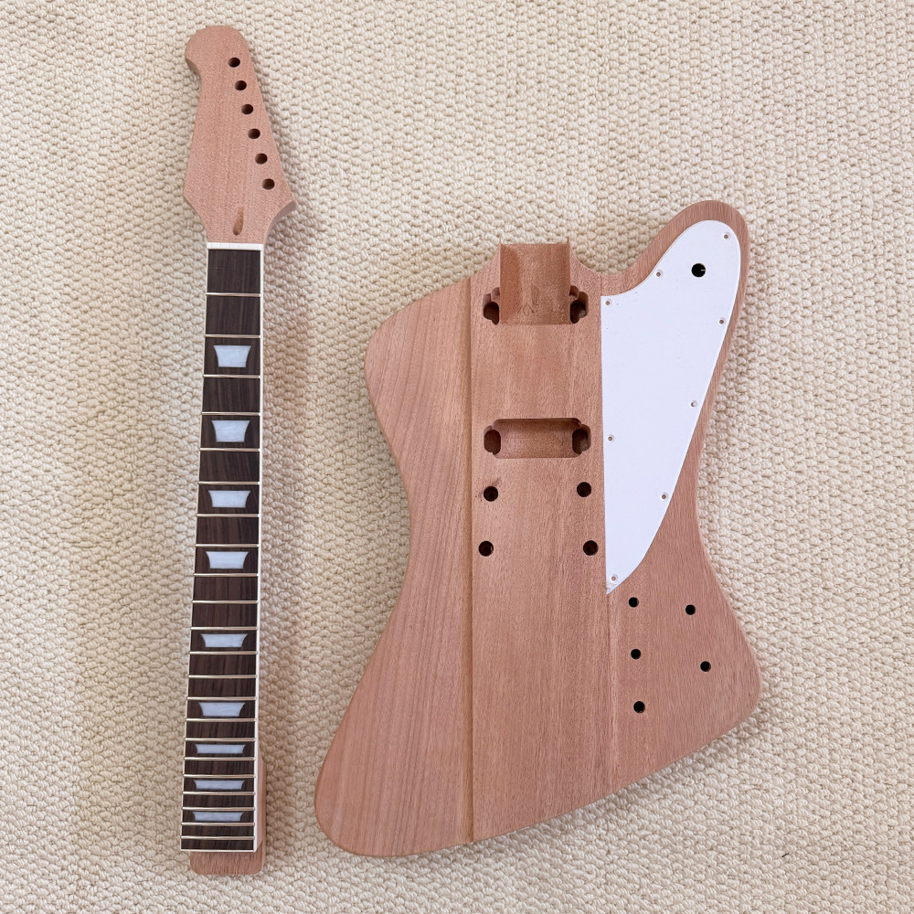 Unfinished 6-string Firebird DIY Electric Guitar Kit Mahogany body&neck CR part