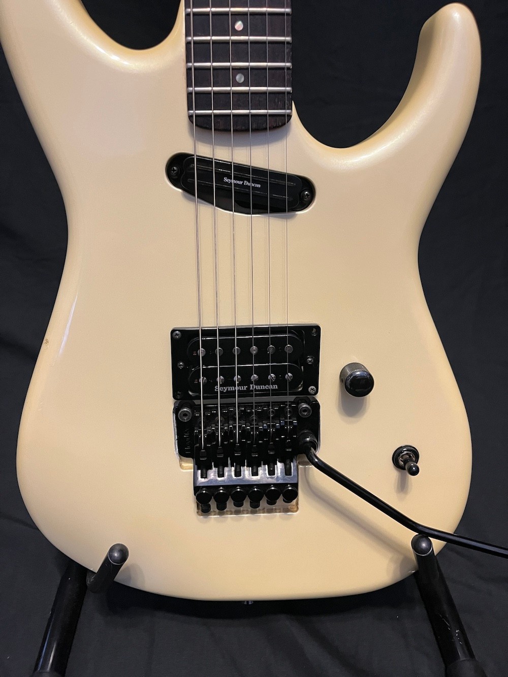 Rare 1991 Vintage ESP M-1 Guitar H/S in Pearl White W/Case Queensryche Vibe!