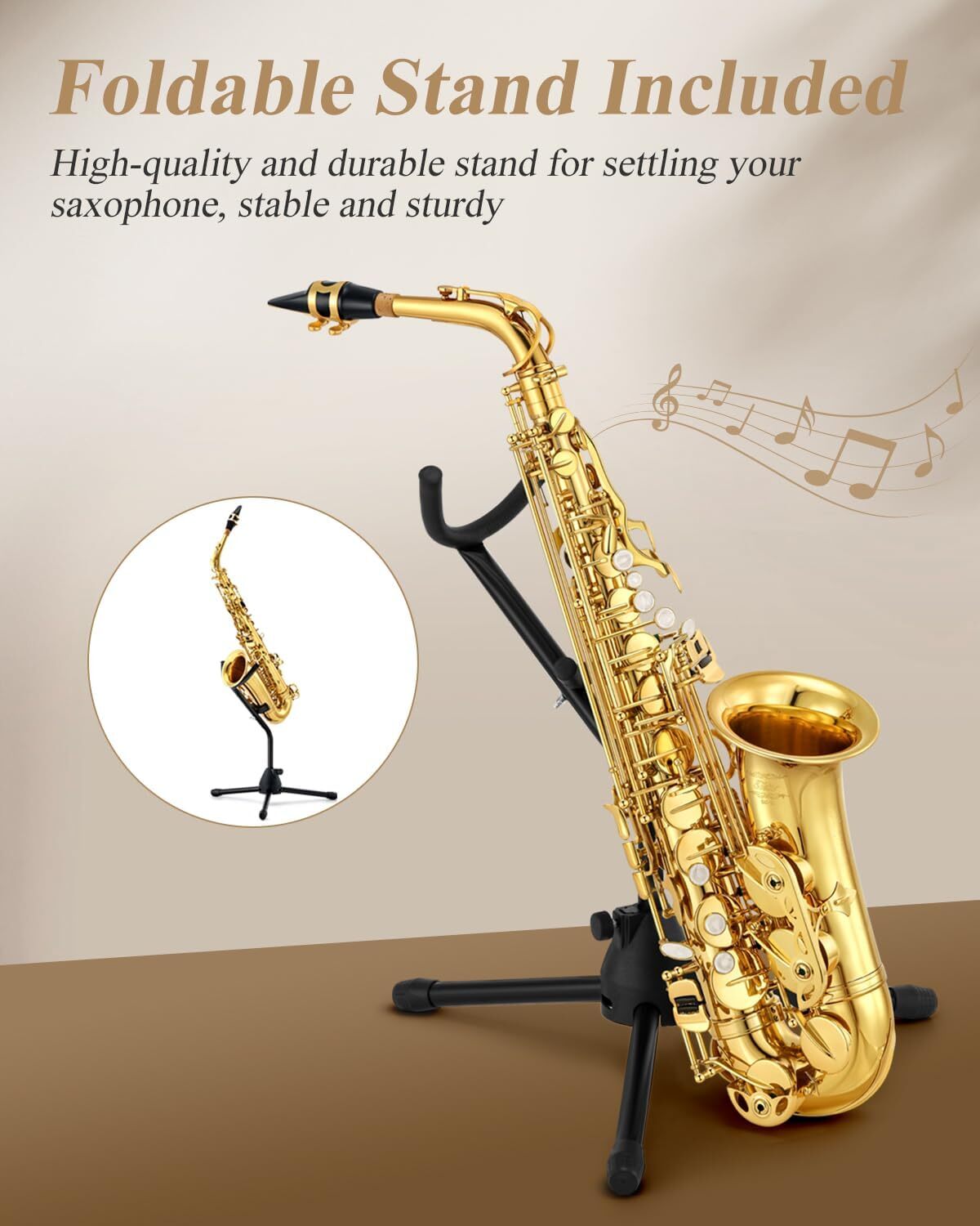 ew Eastar Alto Sax Eb E Flat Student Beginner Saxophone Bundle Golden AS-II