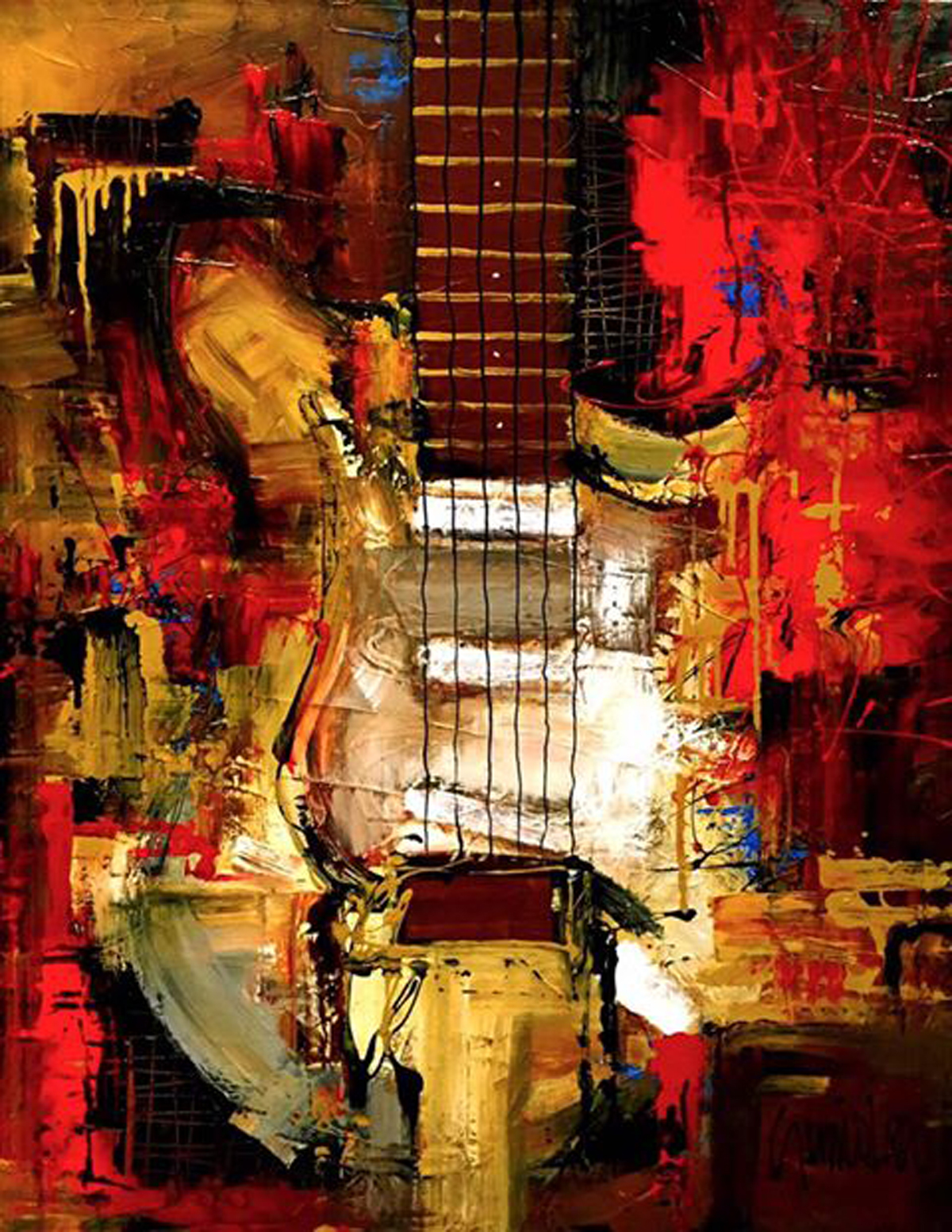 Stratocaster Custom Shop – ART – Modern Made to Order Painting by SLazo – 30×40