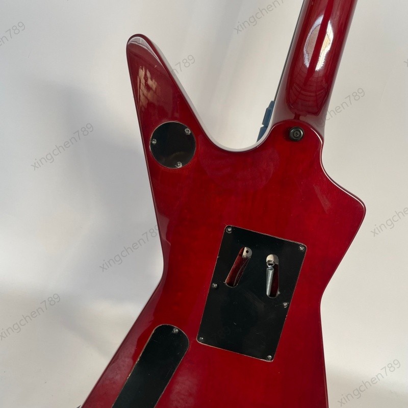 Solid Electric Guitar Blue Lightning Front Red Back Stainless Rounded fret Edge