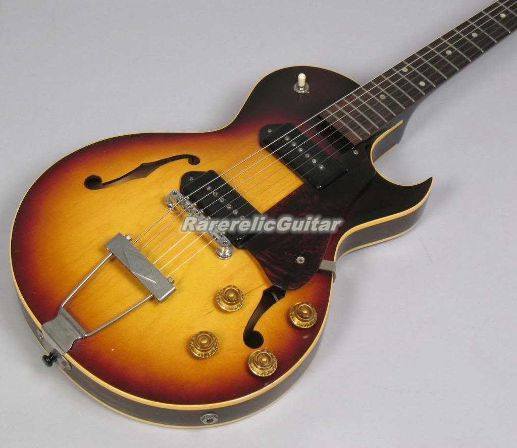 Vintage Sunburst Semi Hollow Body Electric Guitar 4/4 Size Short Scale