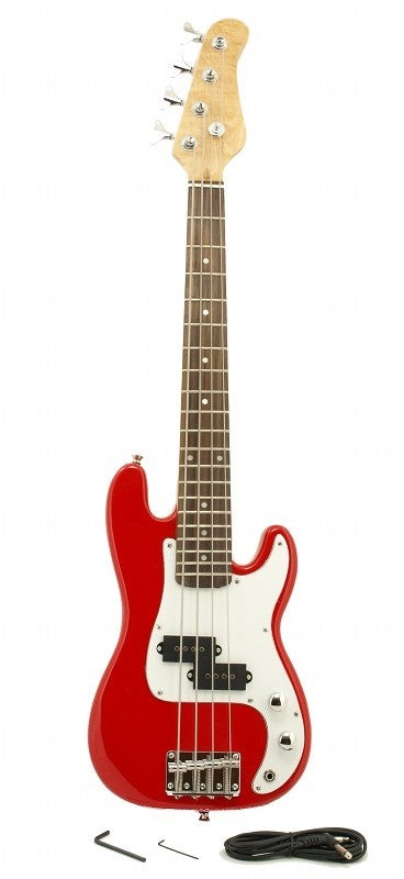 Electric Base Guitar, Small Scale 36 Inch Children’s Sized Mini, Color: Red