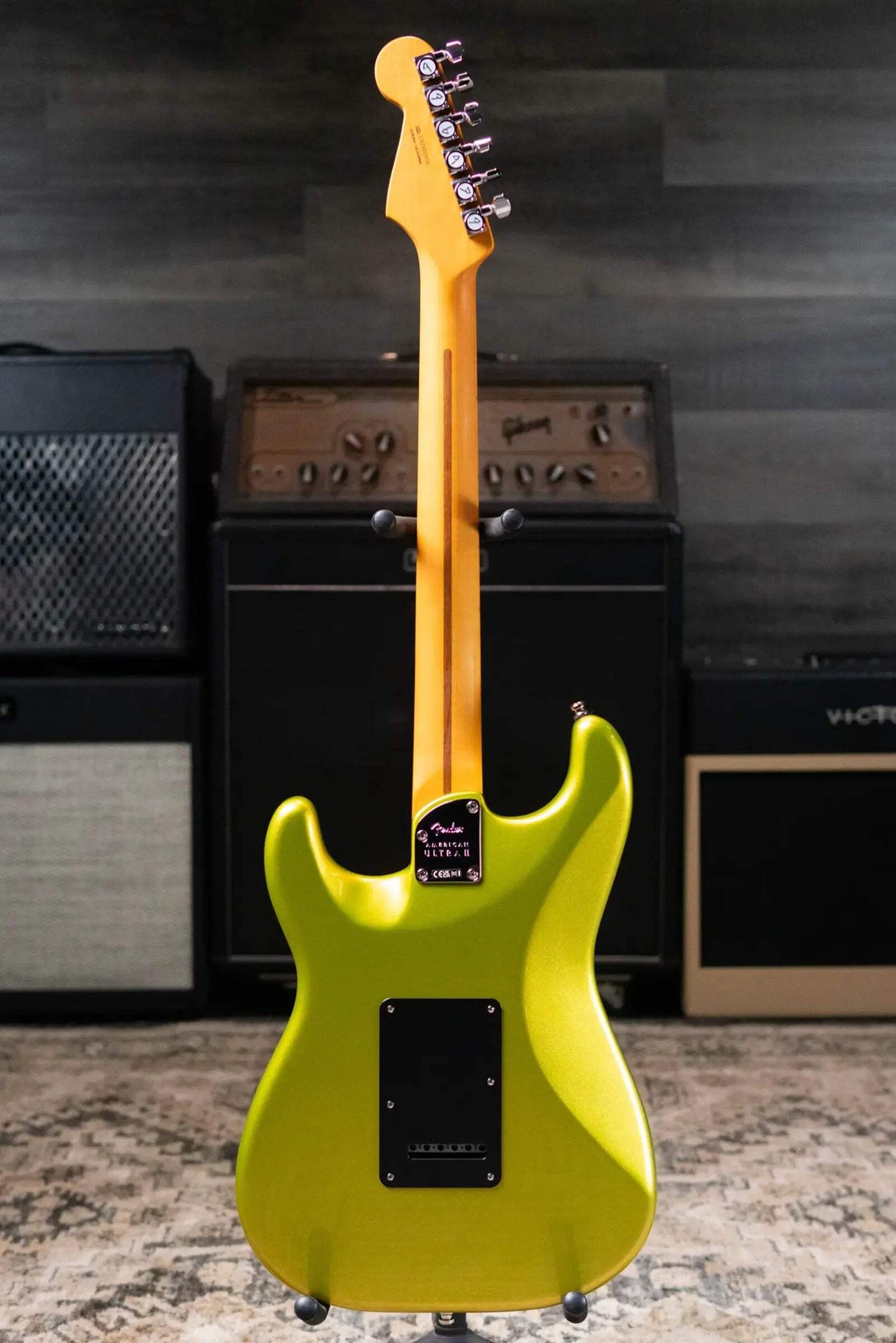 Fender American Ultra II Stratocaster HSS Electric Guitar – Solar Flare with Har
