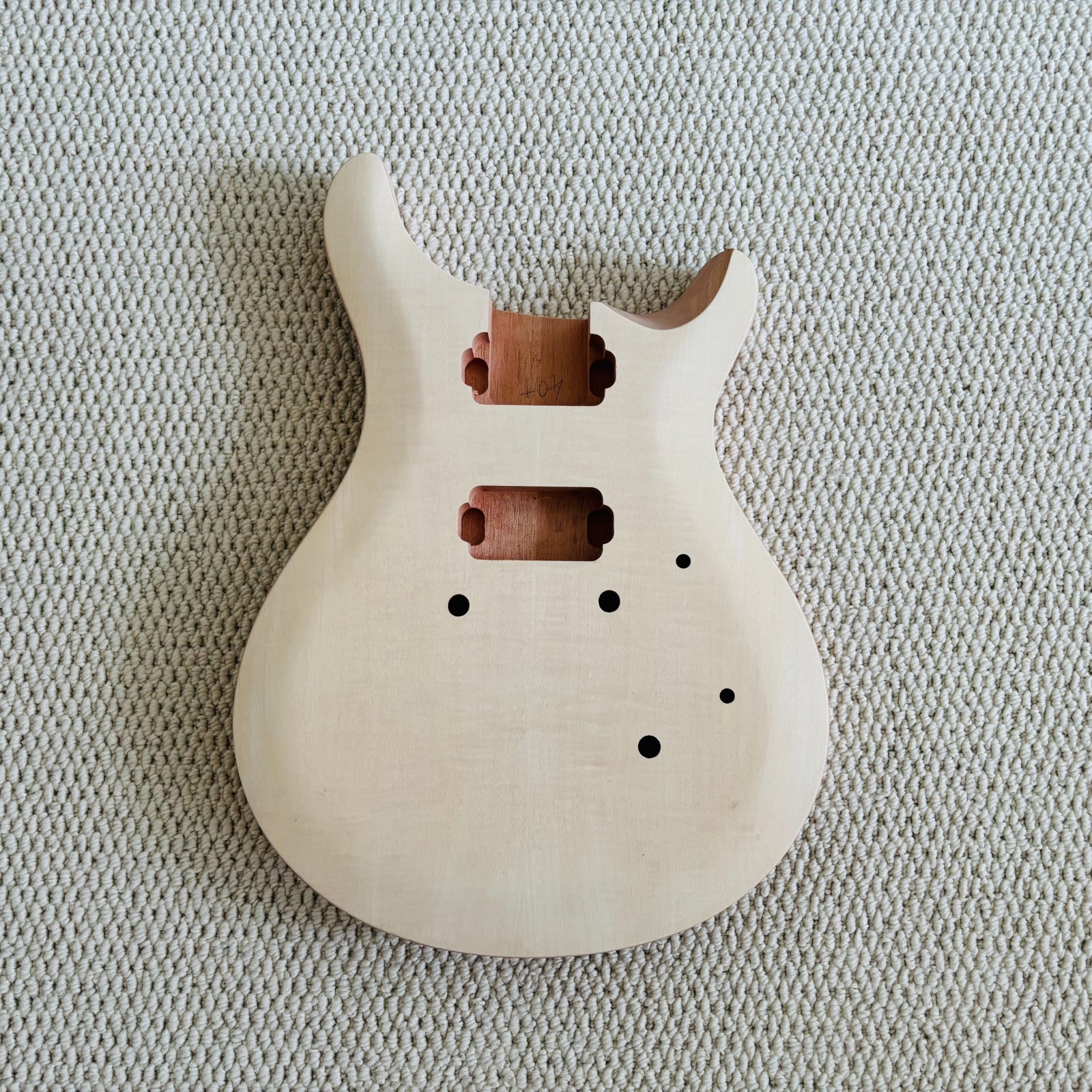 DIY Electric Guitar Unfinished Kit Flame Maple Top Wraparound 6 String BK Part