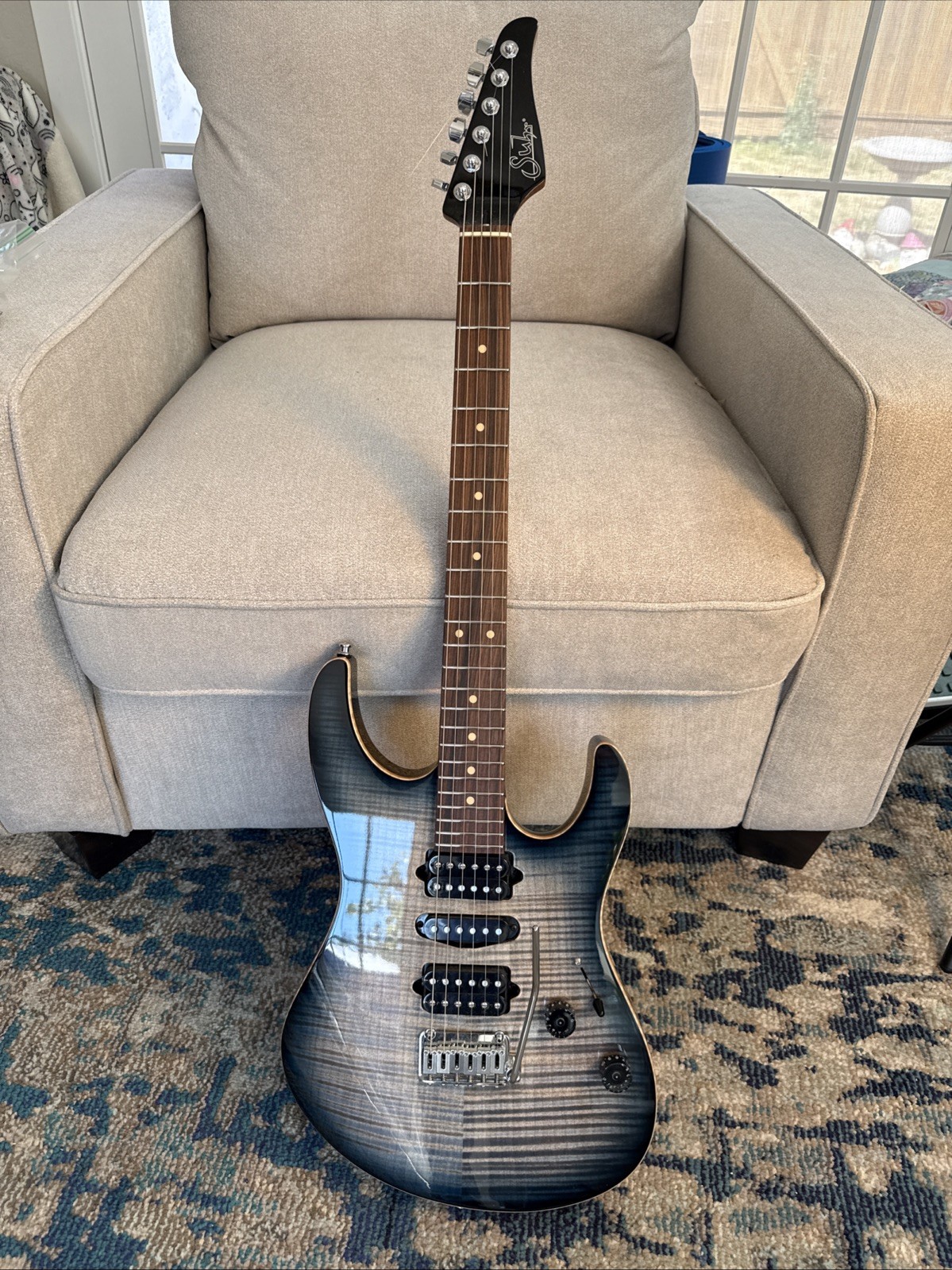 Suhr Modern -Faded Whale Trans Blue Burst- 2021 Mint Condition roasted maple SSH