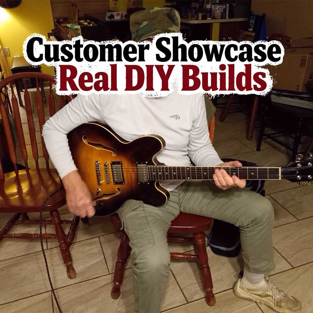 DIY Electric Guitar Kits Bone Nuts Hollow Flamed Maple Top Maple Body FREE SHIP