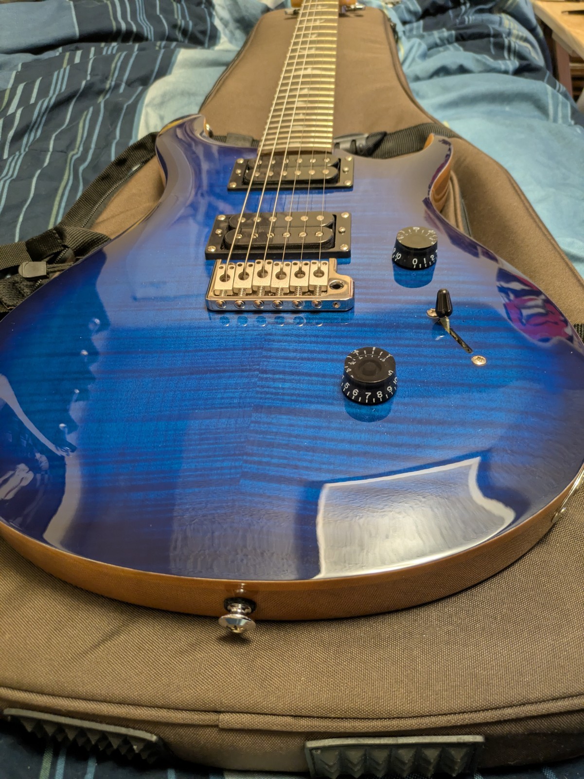 PRS SE Custom 24 Electric Guitar – Faded Blue Burst Pristine Condition