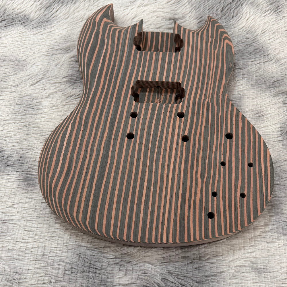 DIY Electric Guitar Kit Complete Set – Solid Zebrawood Body & Neck, Hardware