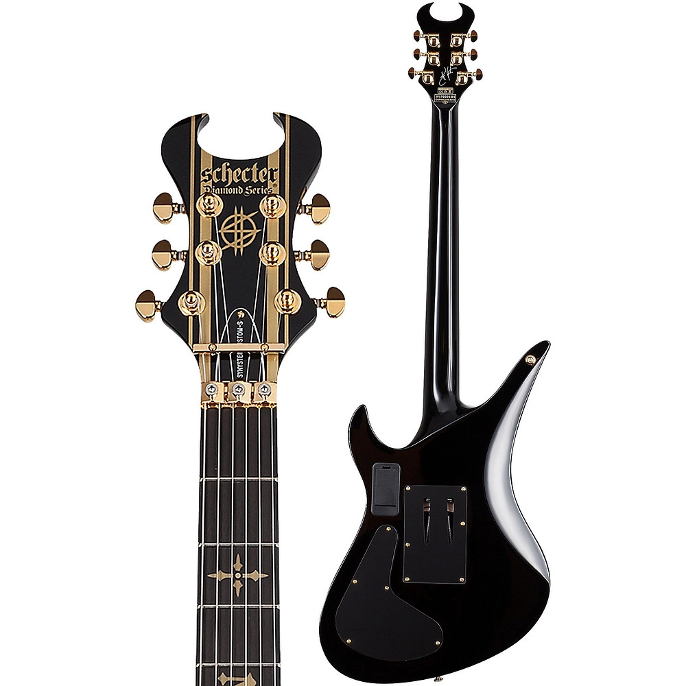 Schecter Synyster Gates CustomS Electric Guitar Gloss Black with Gold Pinstripe