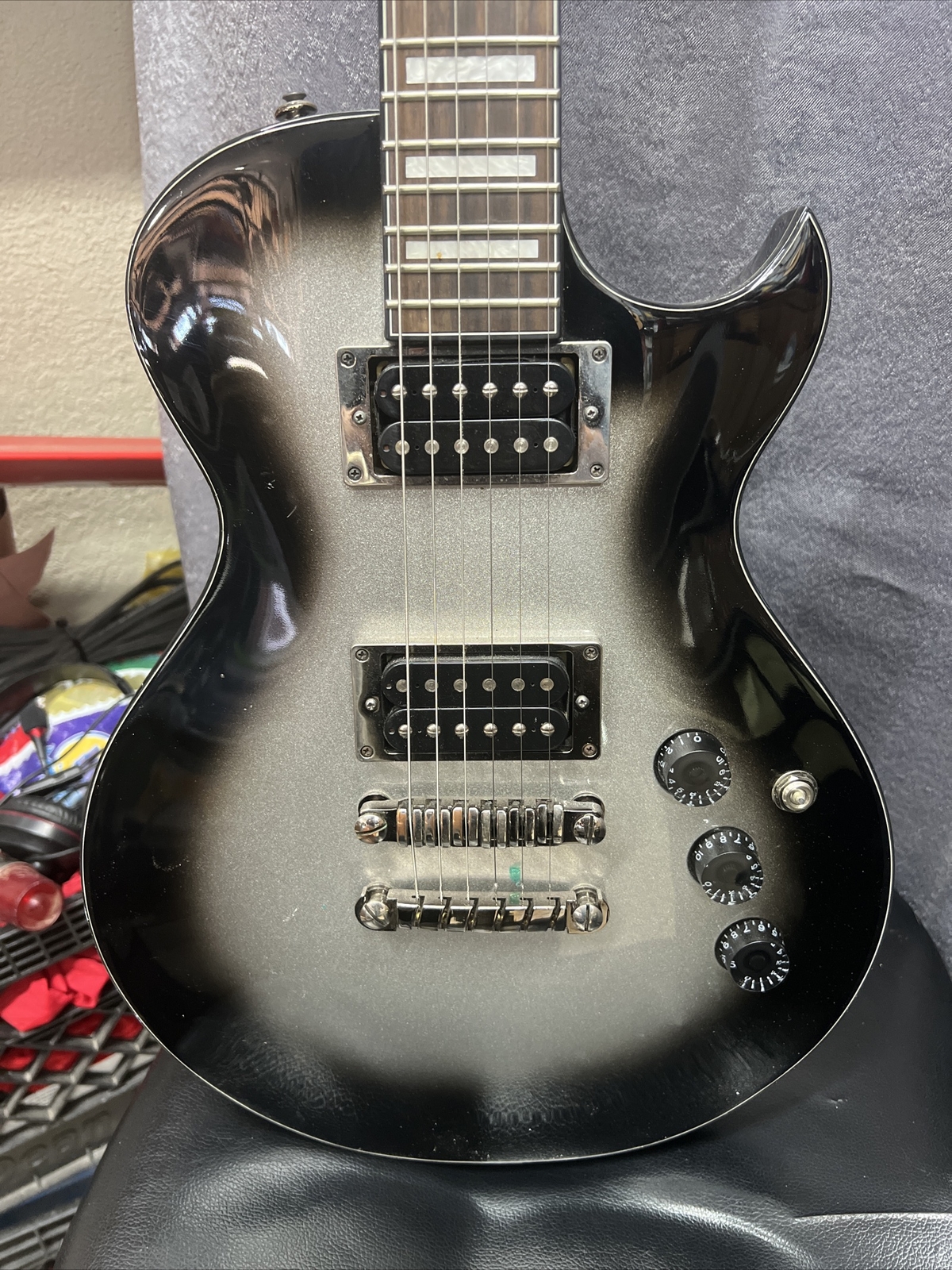 Ibanez N427 Single Cutaway 6 String Electric Guitar Black/Silver