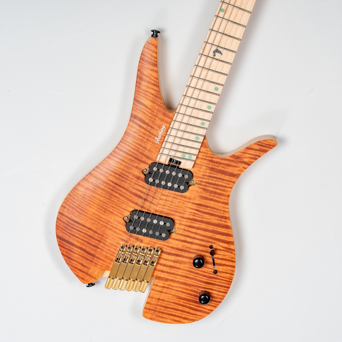 Batking Electric Headless 6 Stringed Multiscale Guitar luminous Inlays W/Bag
