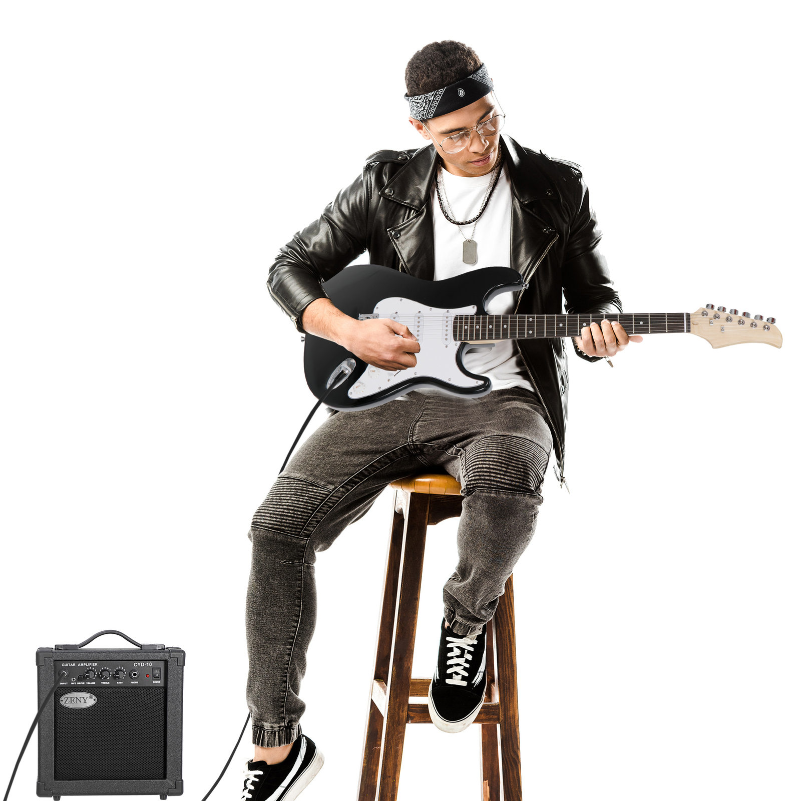 Electric Guitar & Amp Accessories Pack Beginner Starter 39″ with Carrying Case