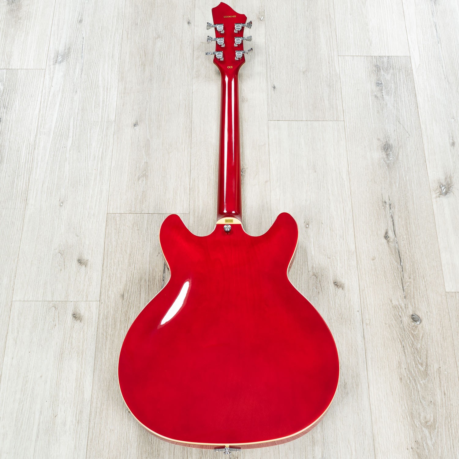 Hagstrom Viking Semi-Hollow Electric Guitar Wild Cherry Transparent Finish