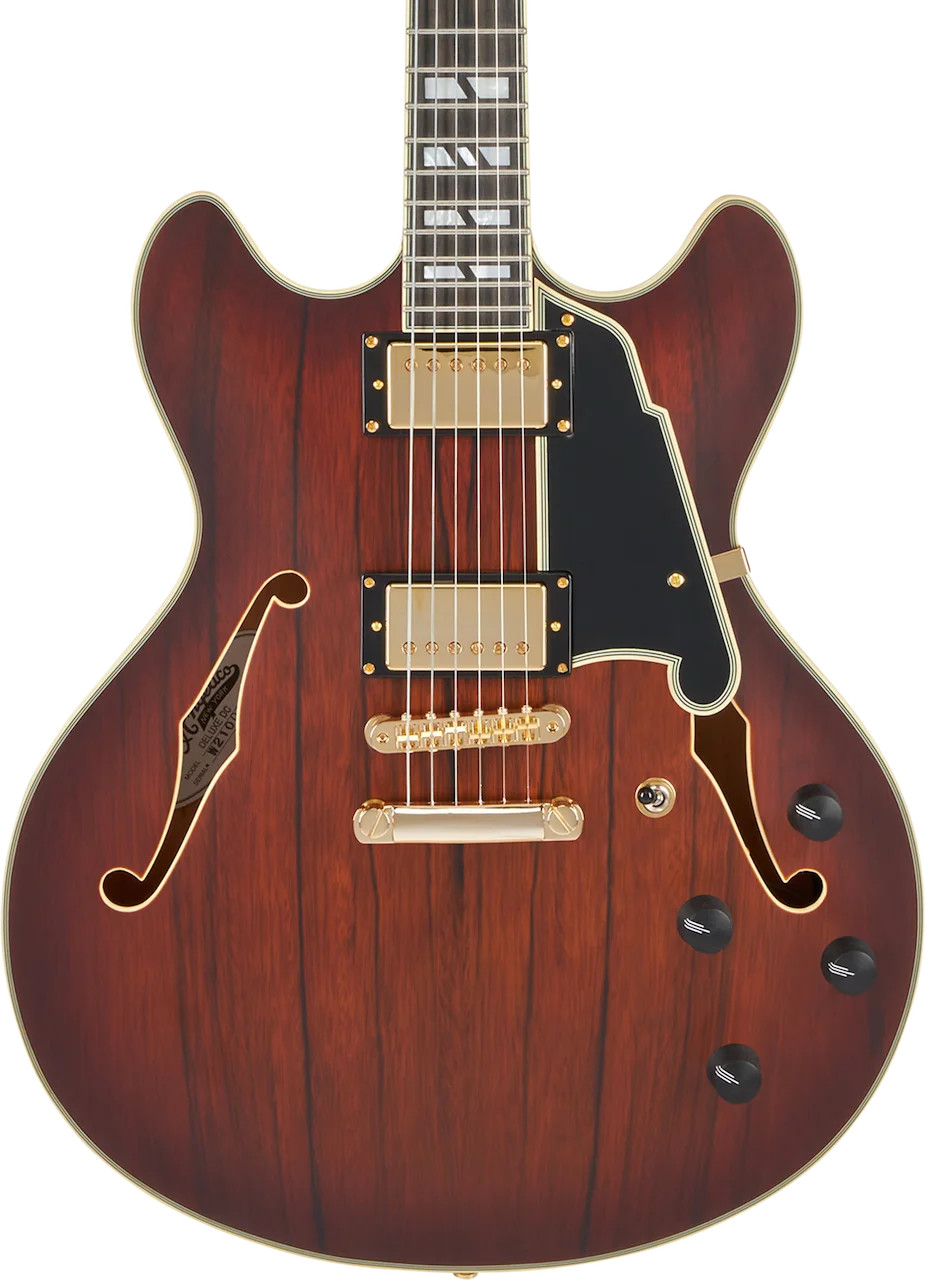 D’Angelico Deluxe DC Semi-hollowbody Electric Guitar – Satin Brown Burst