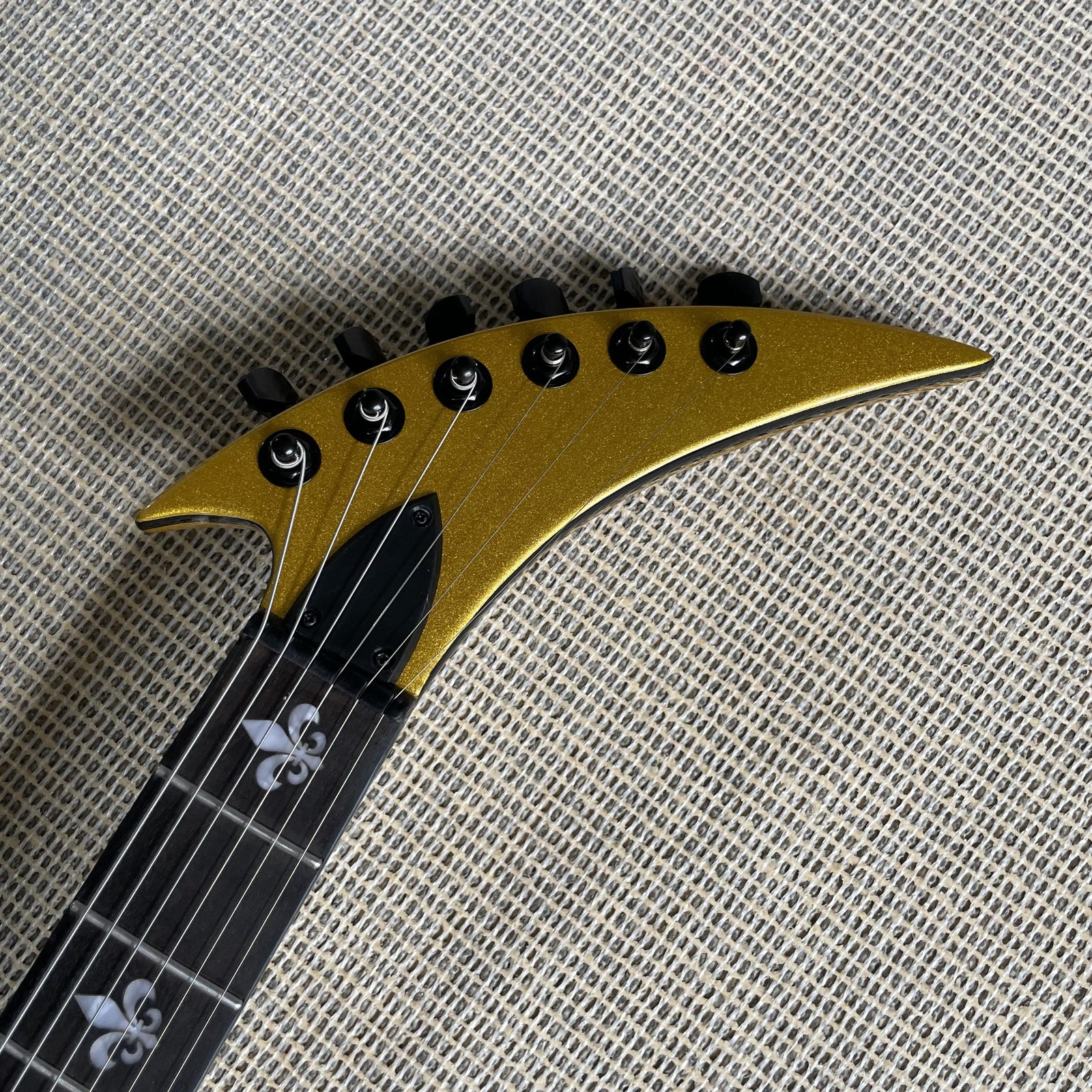 6 String Yellow Abstract Rockingbird Electric Guitar Nickel Part HH open Pickup