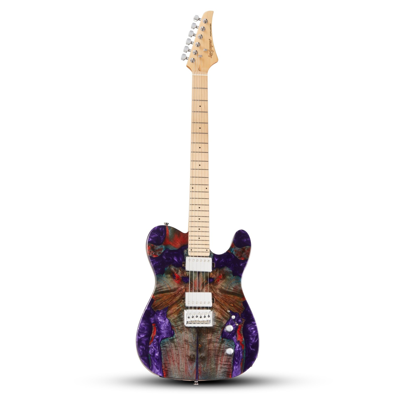 Electric Guitar, 24-Fret Maple Neck with Matte Finish, Glossy Top/Back, Dual …
