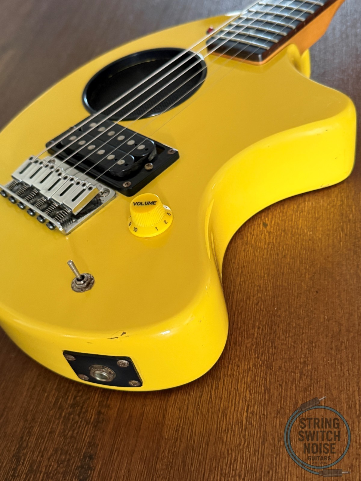 Fernandes ZO-3, Graffiti Yellow, 2000s Nomad Travel Guitar, w/Onboard Speaker