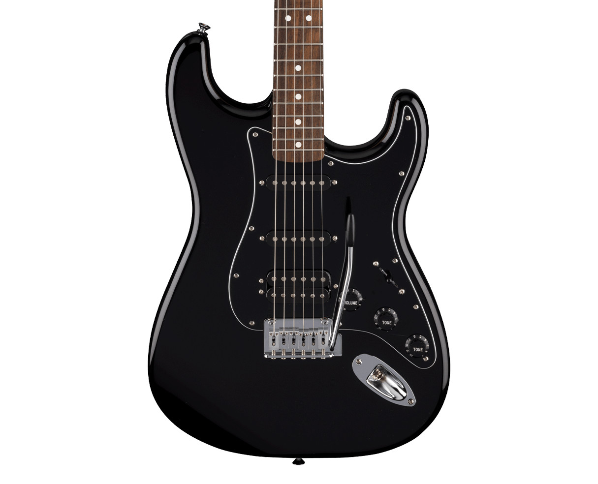 Used Fender Standard Stratocaster Electric Guitar HSS – Black w/Laurel FB