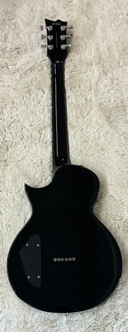 ESP LTD Deluxe Flat Top 6-String Electric Guitar, Black LEC01FTBLK