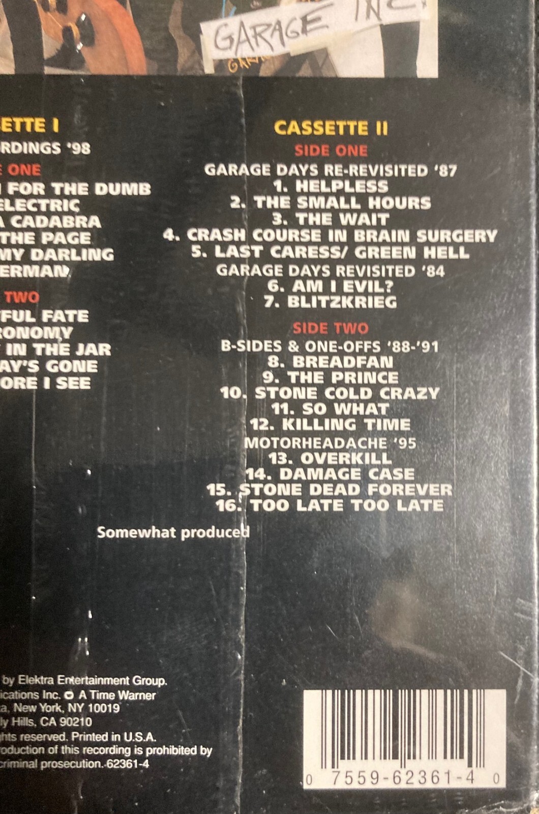 Metallica ‎– Garage Inc.- 2 CASSETTE LONGBOX 1998 – SEALED MINT NEW