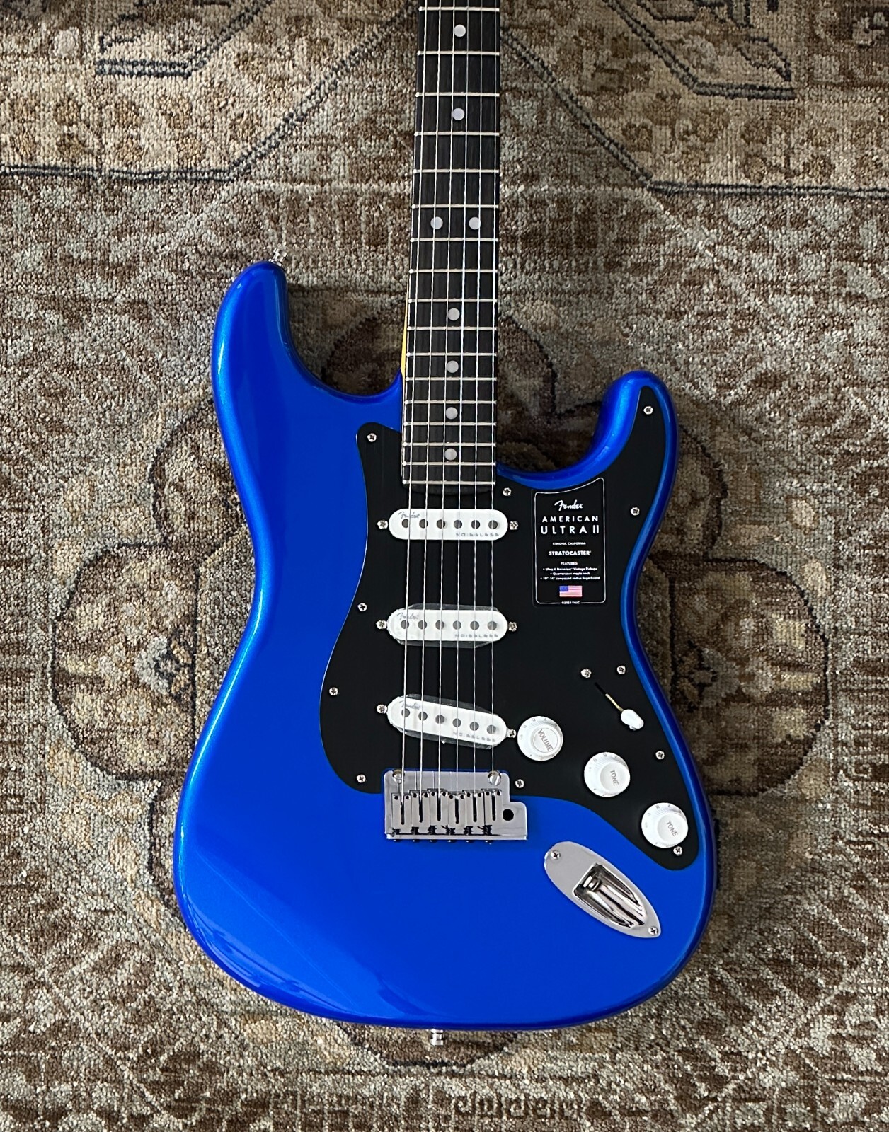 Fender American Ultra II Stratocaster in Noble Blue w/ Hard Case & Free Setup