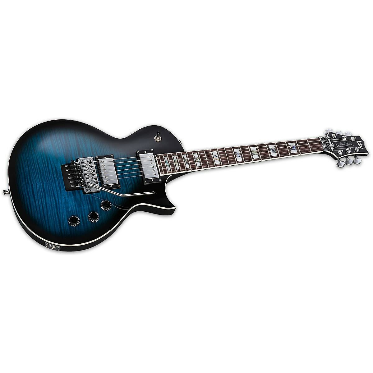 ESP LTD AS-1 FR FM Alex Skolnick Black Aqua Sunburst Guitar + Case B-Stock Korea