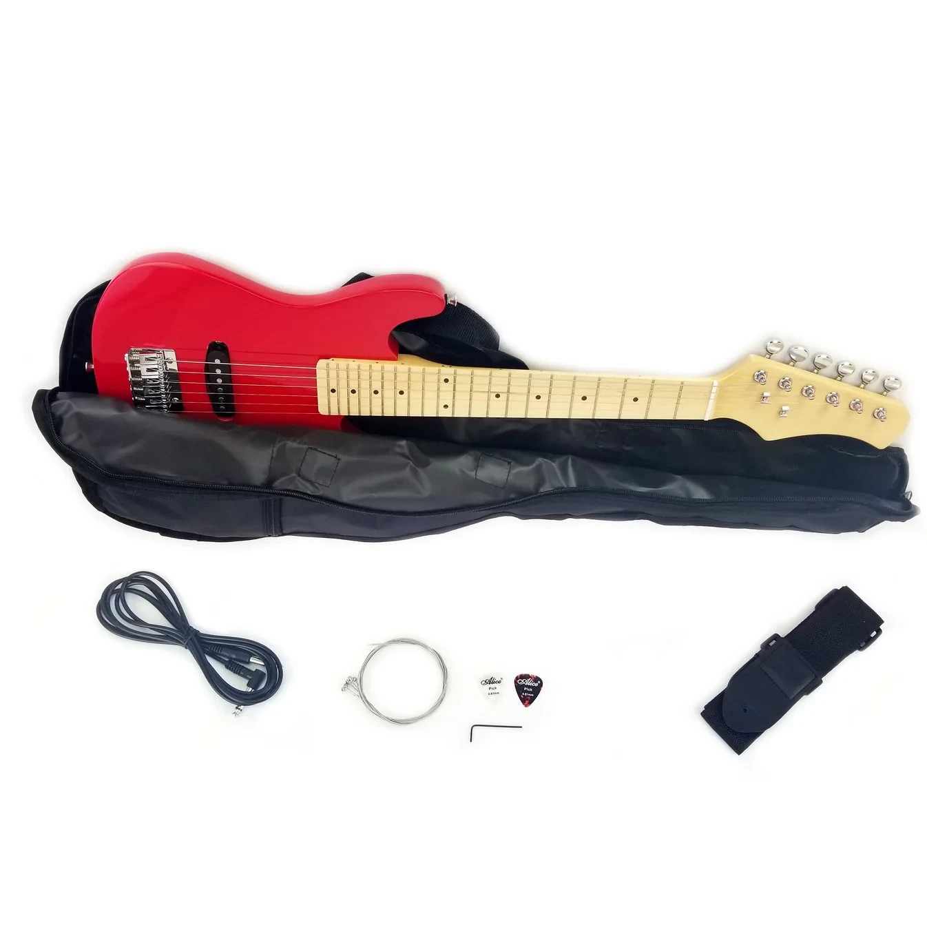 Kids 30 Inch Electric Guitar Combo, 5W Amp Loudspeaker, Solid Wood Body, Color: