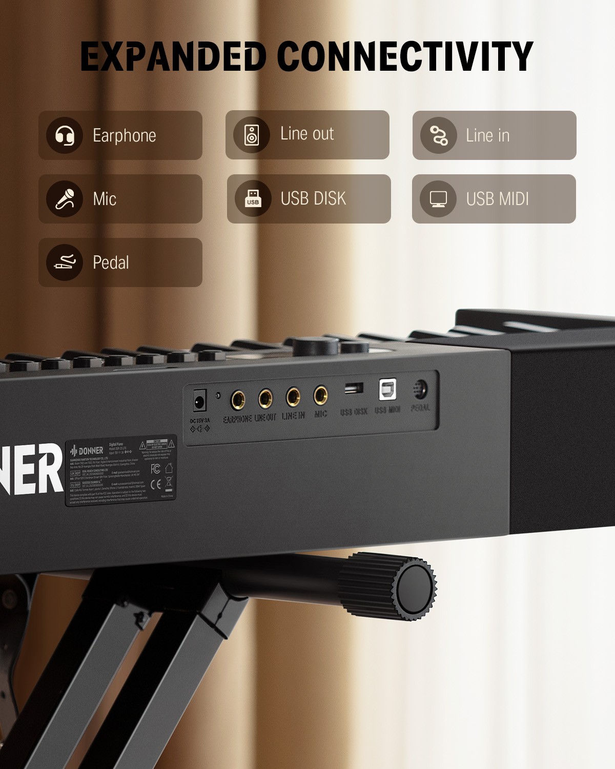 Donner DEP-20 Lite Digital Piano Keyboard For Sale With Stand Pedal 25W Speakers