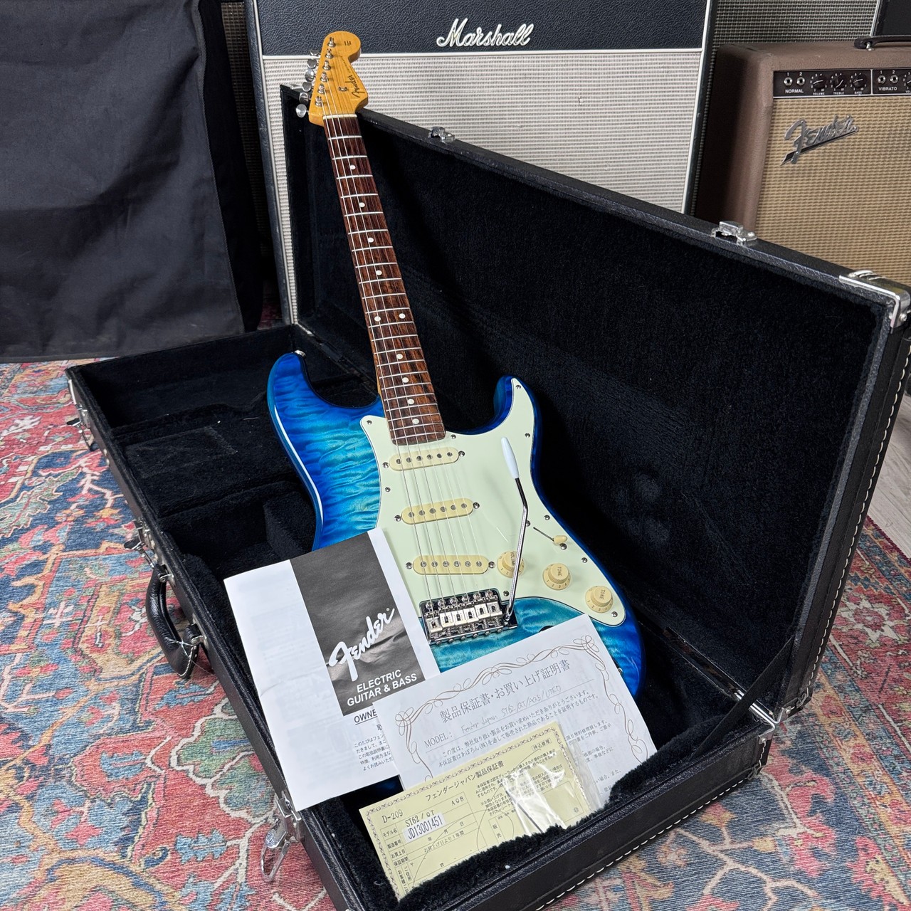 Fender FSR Quilt Top Stratocaster Model ST62-QT-AQB – Aquamarine Blue