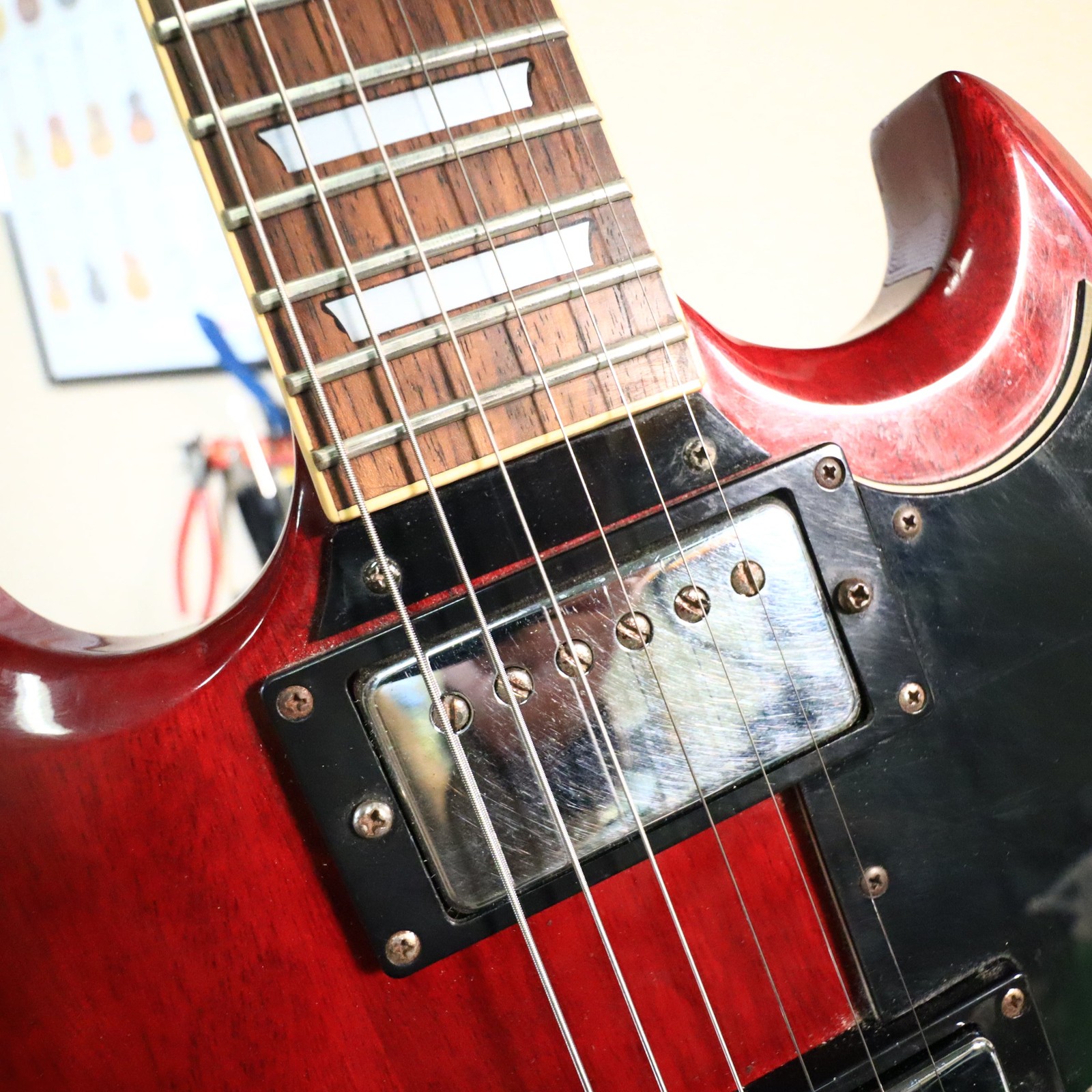 1996 Samick Artist Series SG Electric Guitar Cherry Red